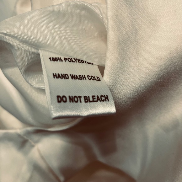 Girls White Satin Tulle Dress SZ 4 Blue Petals Sleeveless Zip Flower Girl Party‎ - Picture 6 of 11